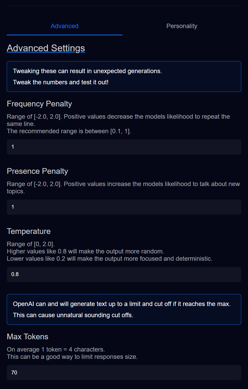 tts helper chatgpt advanced settings