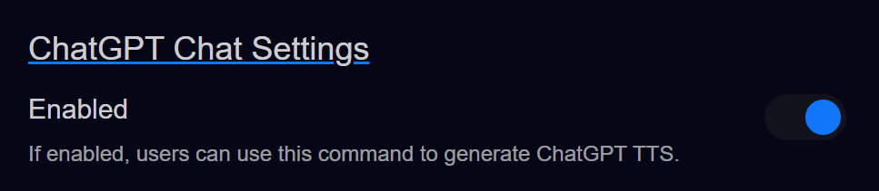 tts helper chat settings page chatgpt enabled